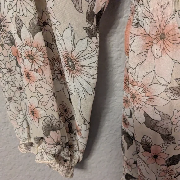 Kate And Lily Floral Long Sleeve Midi  Dress Sheer Lined Tiered Sz 16W - Picture 8 of 12